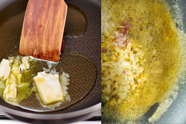Làm sốt cháy tỏi và áo sốt cho tôm